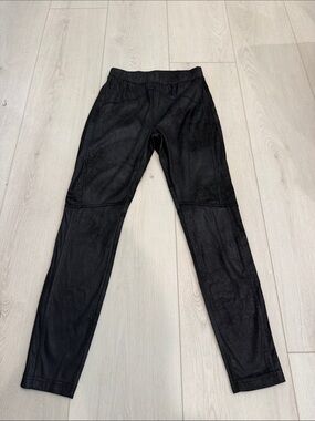 Free People Black High-Rise Faux Swede Leggings SZ XS